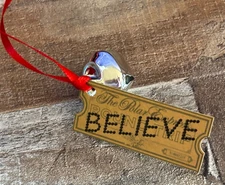 CUSTOM Christmas Ornament Inspired by The Polar Express Bell & Believe Ticket