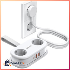 Reise Steckdosenleiste USB-C PD 20W Weiß 3-f...