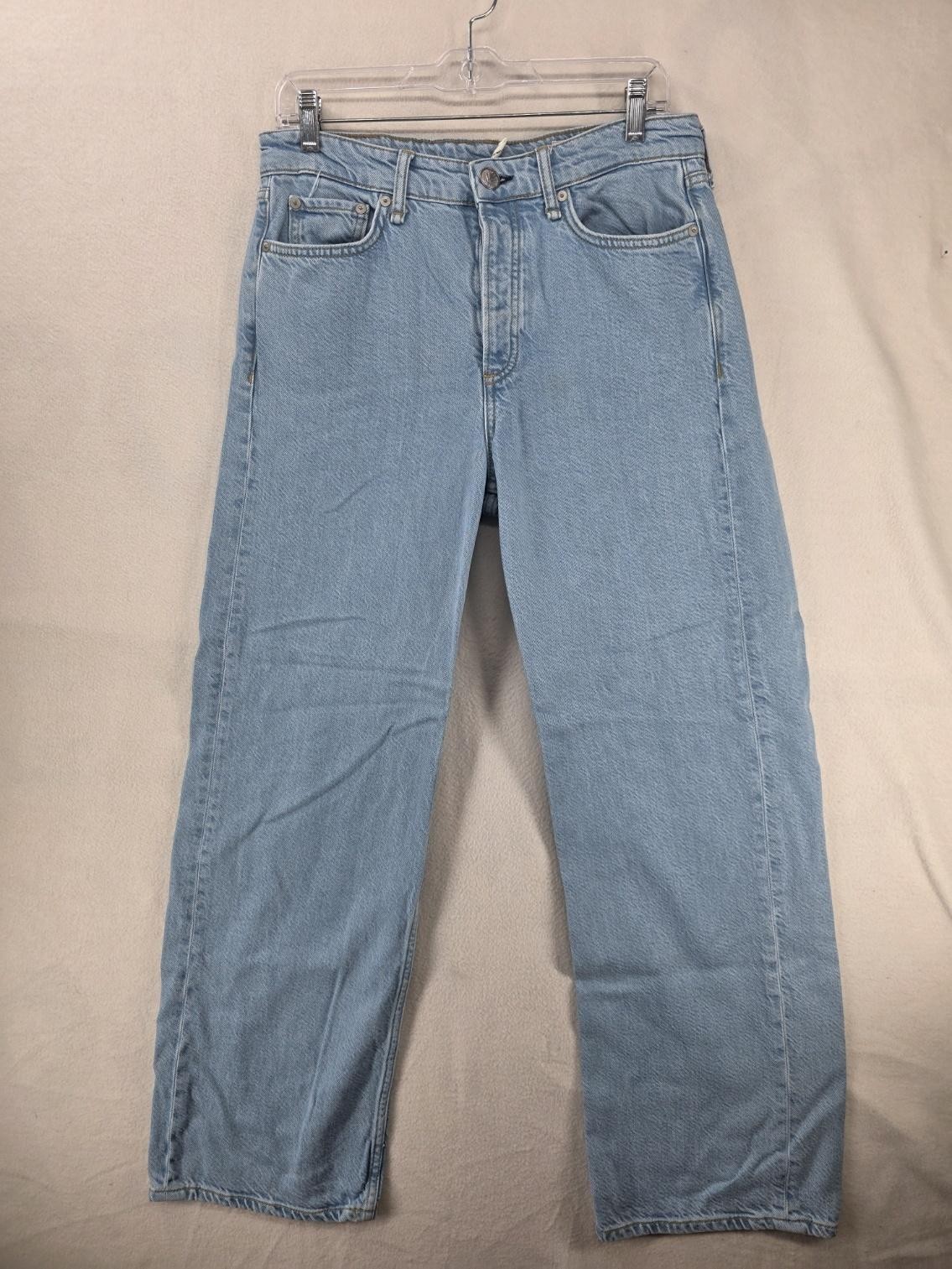 Rag & Bone Jeans Womens 28 Blue Logan Low Rise Wide Leg Denim Button Fly Casual