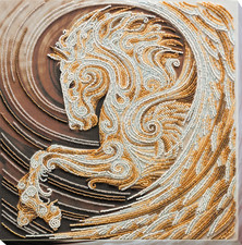 DIY Bead Embroidery Kit White Pegasus Beaded stitching needlepoint beadwork