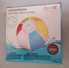 Brand New 48" Inflatable Colossus Rainbow Coconut Beach Ball Jumbo