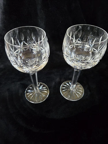 Waterford Lismore Hock Wine Glasses-Discontinued-Set of 2- Vintage-Crystal