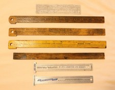 Wooden Printers' Letter Press Rulers - 7 Different