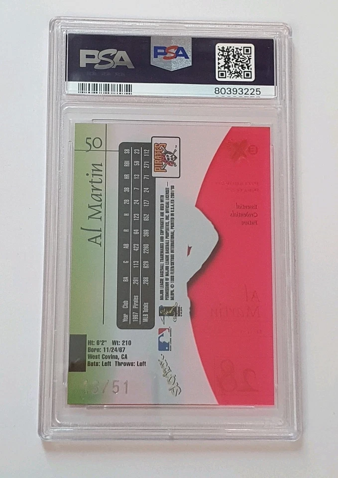 1998 SkyBox E-X2001 Essential Credentials Future Al Martin PSA 8 13/51 SP Rare  - Image 3 of 4