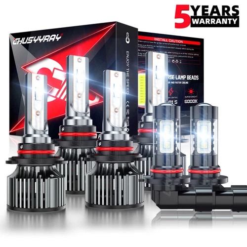 For Jeep Grand Cherokee 1999-2004 6x LED Headlight Bulbs Hi/Low Beam +Fog Lights - Picture 1 of 13