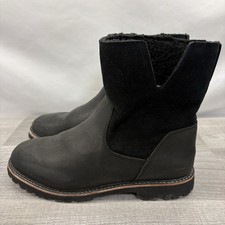 L.L.Bean Women s Rugged Leather Suede Boots - Size 10 Medium - Black