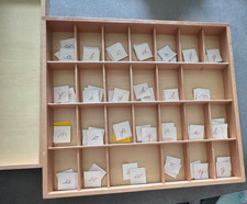 Montessori Moveable Alphabet Wood box/lid and Cardstock Cursive Letters