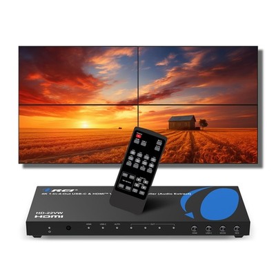 4K 1-In-4-Out USB-C & HDMI  Video Wall Controller (Audio Extract) (HD-22VW)