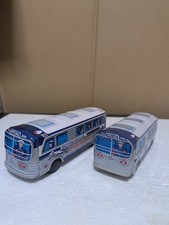 Vintage Retro Tin Toy GREYHOUND BUS Made in Japan Set of 2 SCENICRUISER