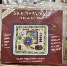 Crafter's Pride "I Love Quilting Mousepad" Cross Stitch Kit Size 7 1/2" x 8 1/2"