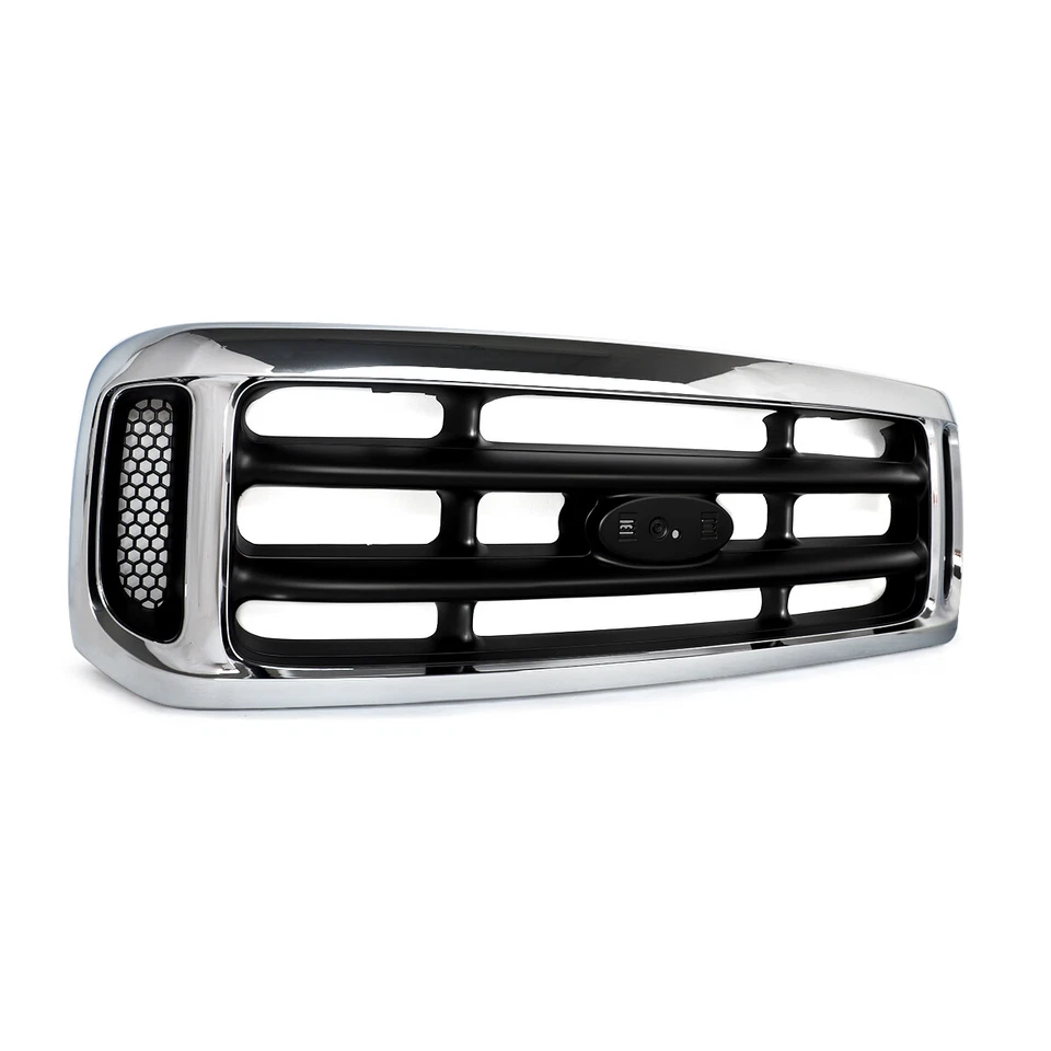 Chrome+Black Front Bumper Grille For 1999-2004 Ford F250 F-350 F-450 Super Duty - Изображение 4 из 4
