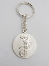 Motocross: 925 Silver Keychain with Cross Bike - Enduro - Regularity