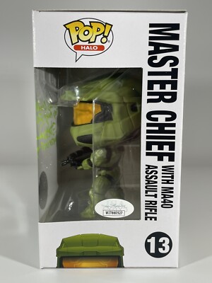 STEVE DOWNES Signed HALO MASTER CHIEF FUNKO POP Vinyl JSA COA Cert