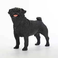 Pug Figurine Hand Painted Collectible Statue Black
