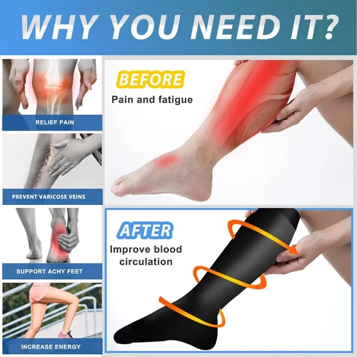 10-15 mmHg Compression Stockings Men Women Relief Varicose Veins Support Hose - Picture 7 of 26