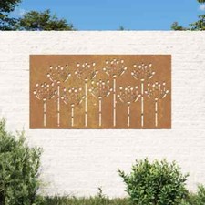 Wanddecoratie tuin bloemenontwerp 105x55 cm cortenstaal vidaXL