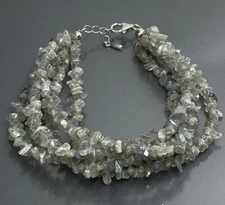 MGI Sterling Women’s Sterling Silver 925 Labradorite Chip Beaded 7.75-8.5”