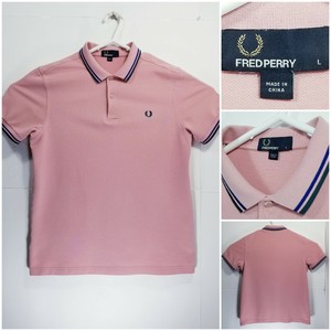 pink fred perry polo shirt