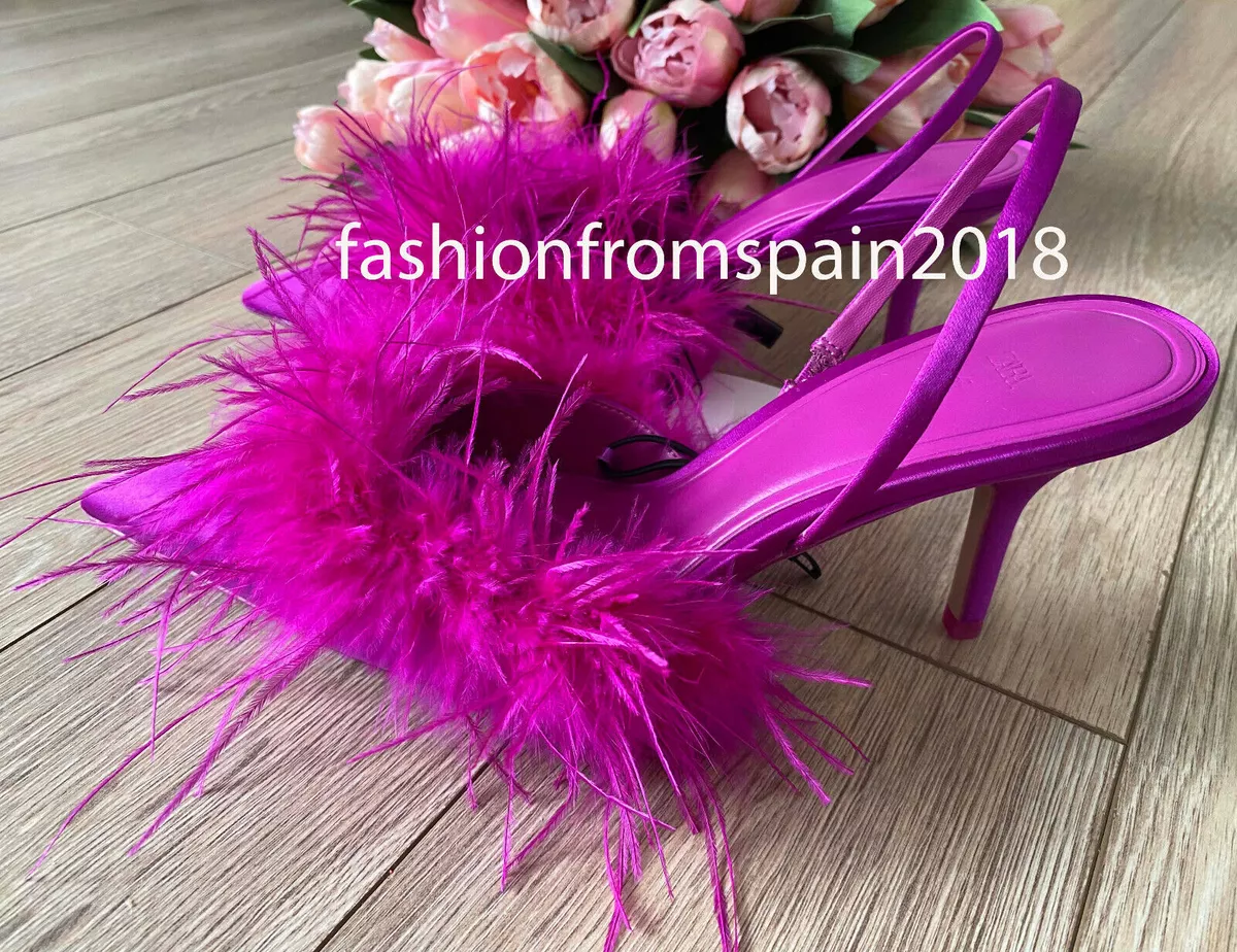 Pink feather hotsell shoes