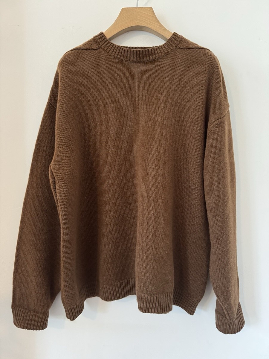 Studio Nicholson Men's Hemyl Lambswool Knit Crew Sweater Size M