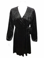 H by Halston Reg. Crushed Velvet Blouson Sleeve Knee-Length Dress X-Small Size 