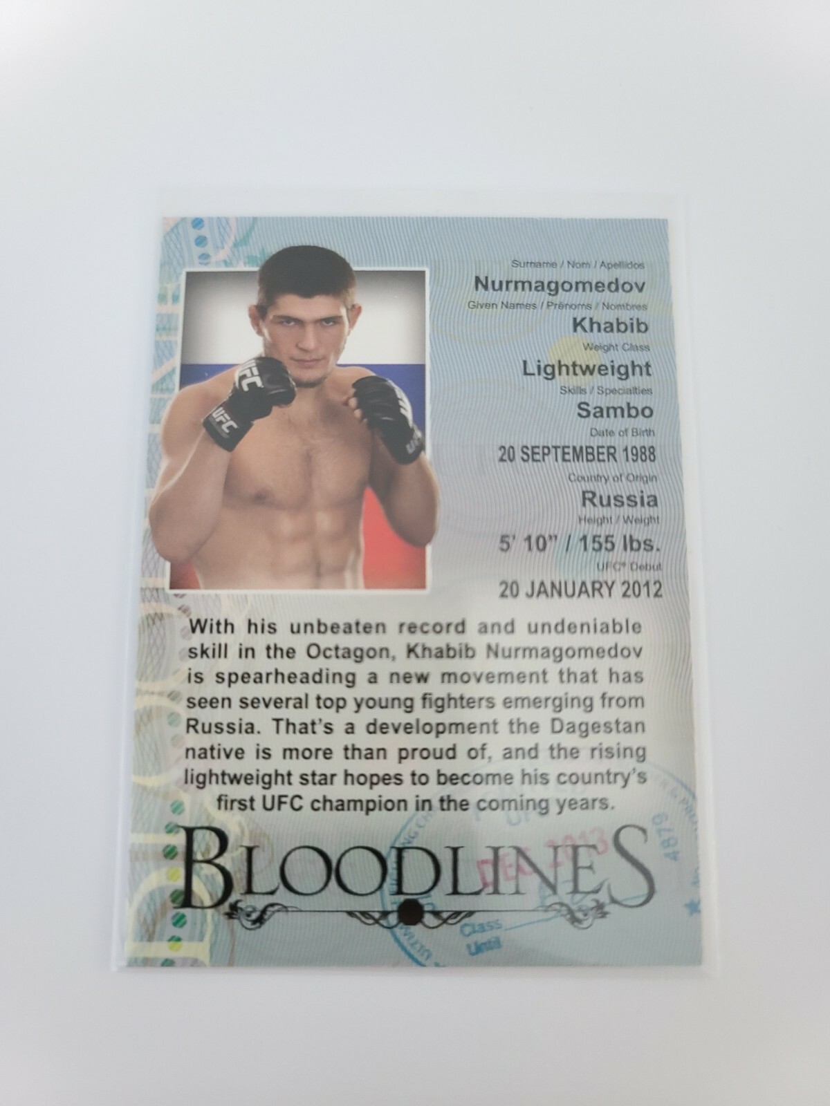 2013 Topps UFC Bloodlines BL-KN Khabib Nurmagomedov RC Rookie