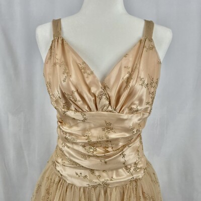 サックス　 Vtg Jessica McClintock Gunne Sax Sleeveless Formal Ball Gown Dress