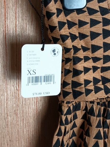 Free People Suri Brown Arrow Print Skirt *Converts to a top* Size XS - Picture 7 of 8