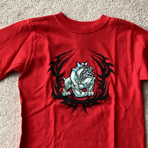 NWT JNCO JEANS RED PULLOVER SHIRT, KIDS MEDIUM, TRIBALS, MEAN DOG ON FRONT - Picture 2 of 3