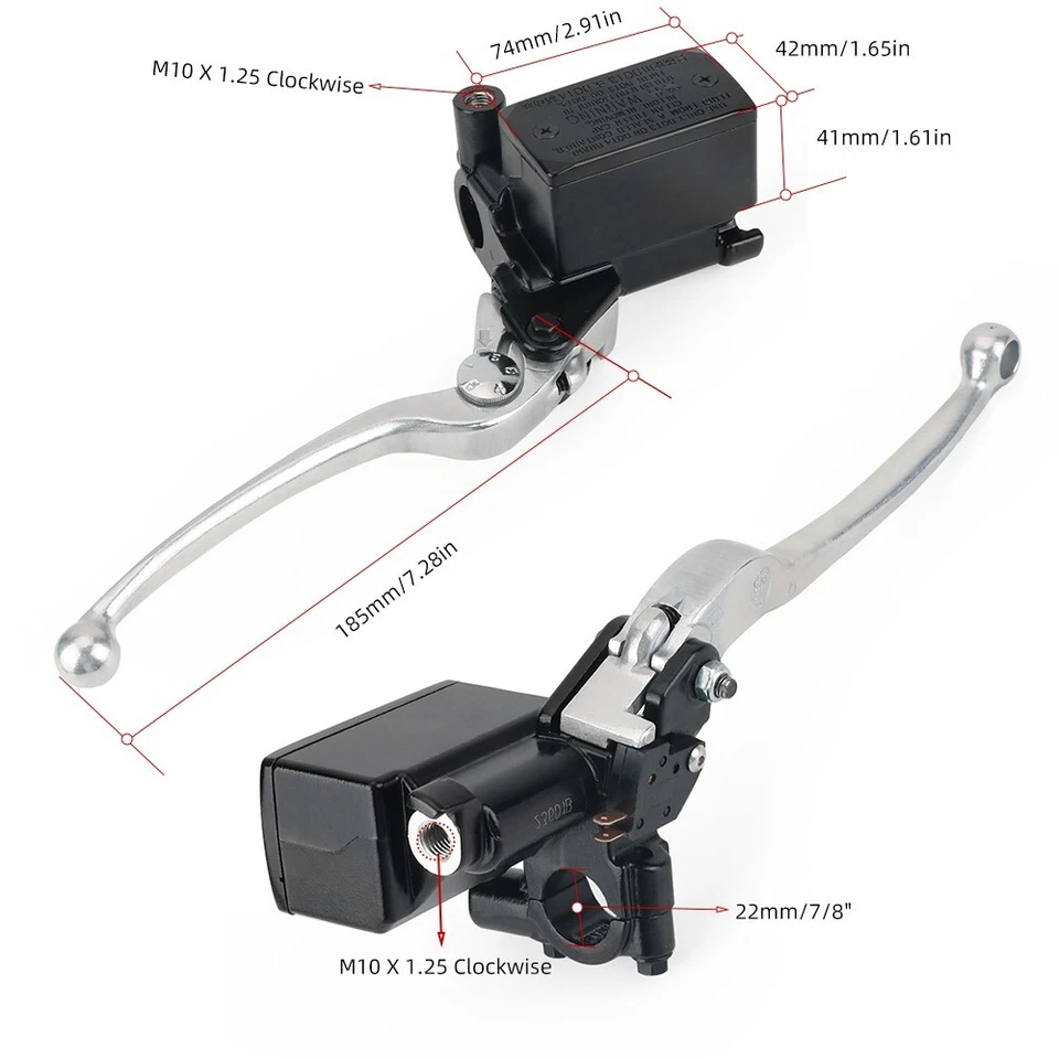 7/8" Front Brake Master Cylinder Lever For KAWASAKI ZRX1100 ZRX1200S KLE650/1000 - Image 2 of 4