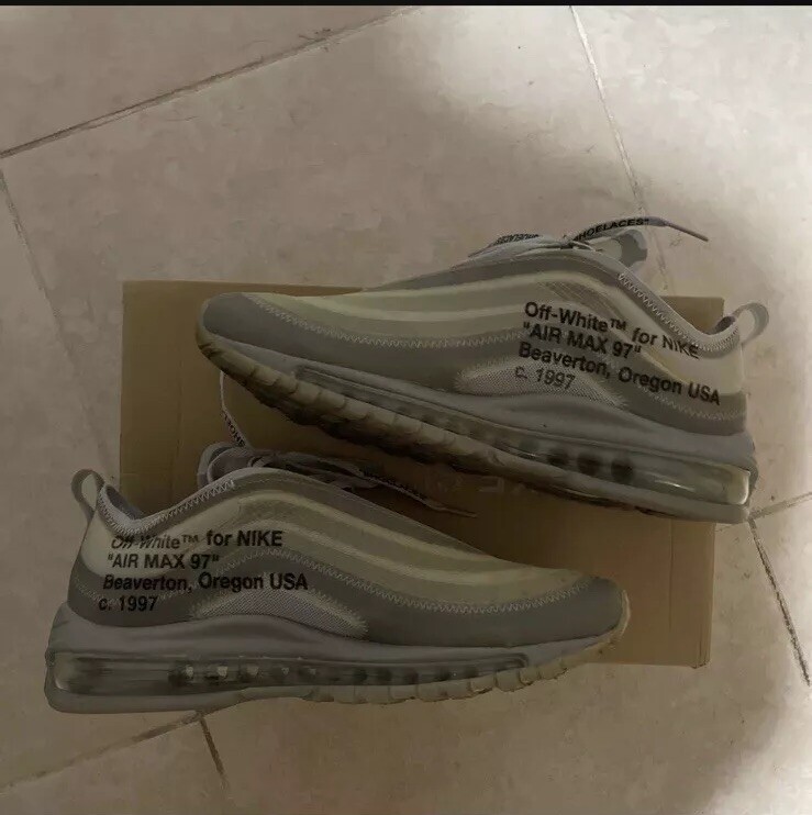 OFF WHITE X NIKE Taglia 8 Nike Air Max 97 x BIANCO SPORCO Menta 2018