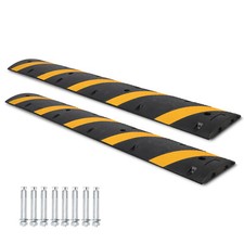 3.3FT/6FT Rubber Speed Bumps 2 Channel Floor Cable Protector Ramp 25000lbs