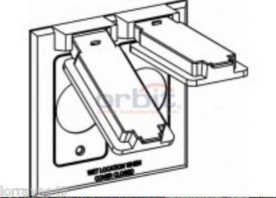Orbit 2C-2S-WH 2-Gang Weatherproof Cover 2 Single Receptacle Switch WHITE