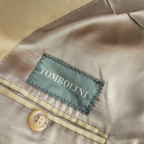 Tombolini Wolle 110er Loro Piana M Anzug Sakko Hose Gr. IT 56 / US 46 38x29 Gold - Bild 5 von 11