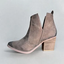 Not Rated Womens Shea Ankle Bootie 9 Tan Chunky Heel Western Boho Festival