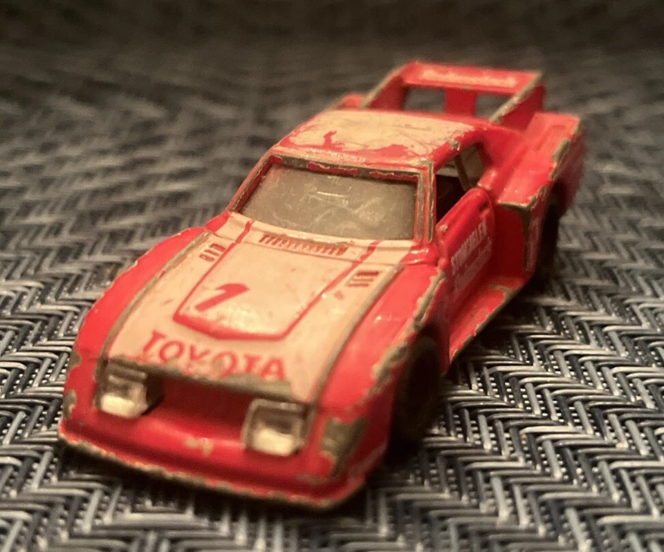 Tomica Toyota 1979 rojo Celica Turbo coche de carreras vintage fundido a presión hecho en Japón ~ M Foto 3 de 4