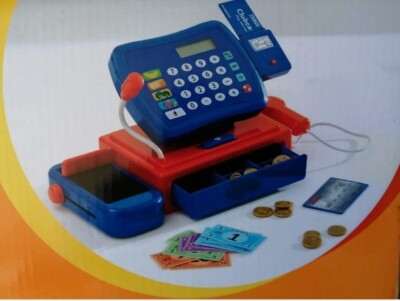 Go Play Let's Shop Registrierkasse funktioniert als Kasse Neu! Alter 3+ Nur Karton Risse!