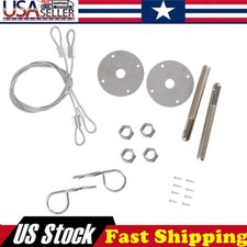 Stainless Steel Mount Hood Pin Pins Plate Bonnet Lock Kit Universal Racing Style