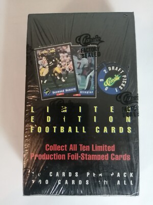 1992 NFL Classic Draft Picks Box 36 Packs Football Cards OVP NEU College AUTO