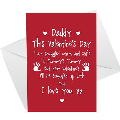 Cute Daddy to Be Valentines Card Love Baby Bump Poem For Daddy Father  UK