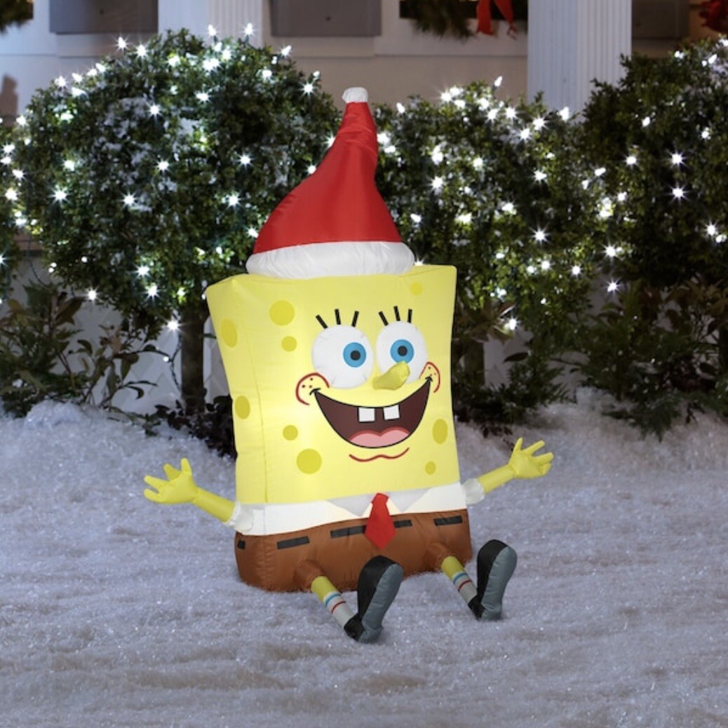 Spongebob Squarepants 3.5FT LED Christmas Inflatable by Nickelodeon Gemmy  