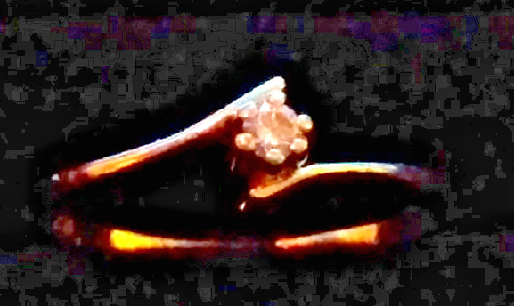 10K Solid Gold Solitaire Diamond Bypass Ring, Sz.… - image 1