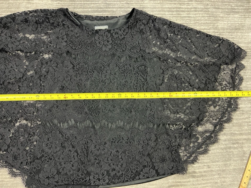 Блузка Kate & Mallory топ женская XL черная с цветочным узором кружевная оверлейная - Изображение 4 из 4