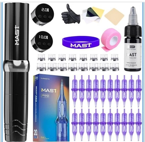 Mast Tattoo P10 Pro Wireless Kit for PMU Fine Line 3.0mm Stroke 1400mAh - product listing photo