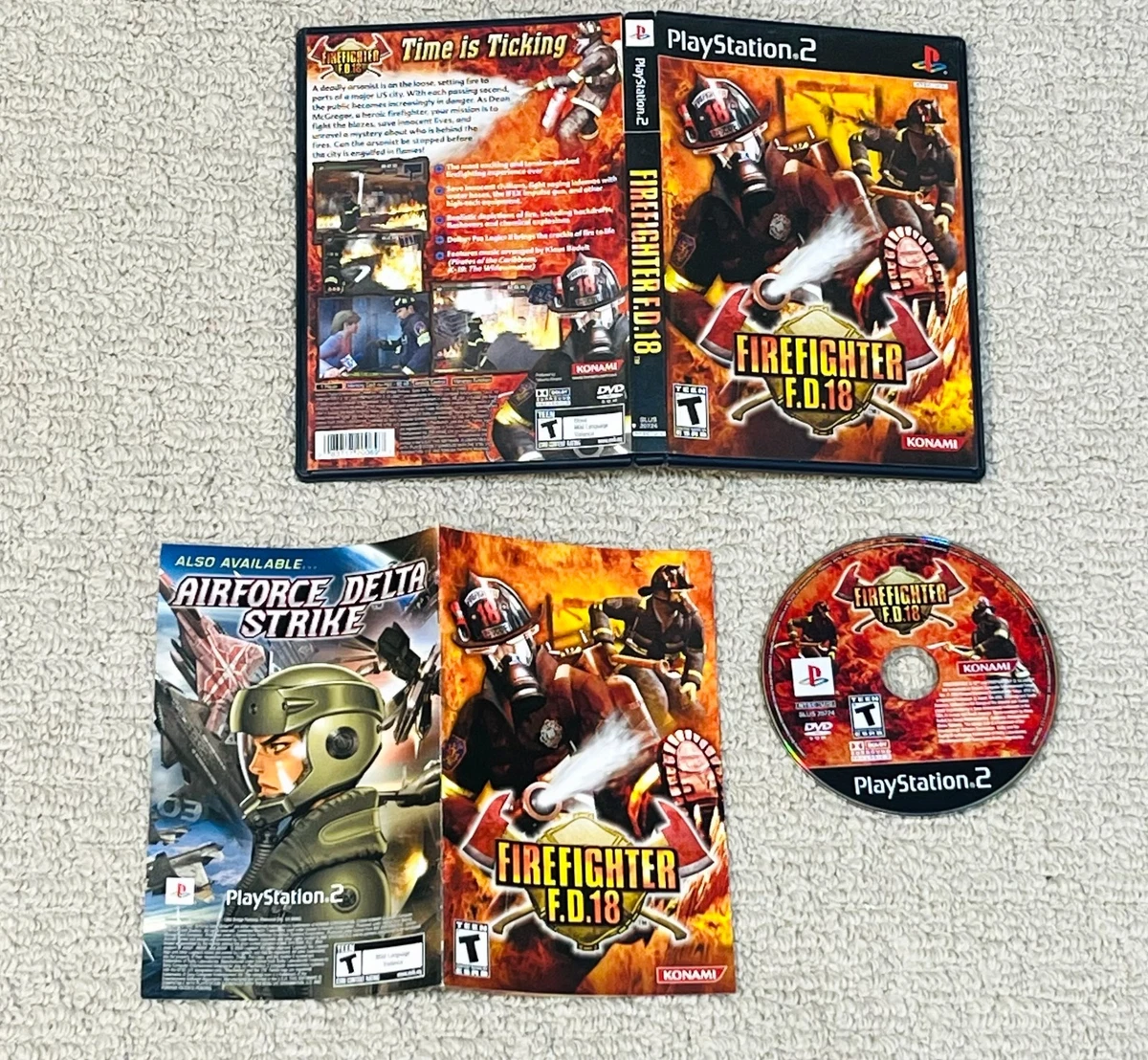 Jeu PS2 Firefighter F.D. 18 - Version Française Complète, Très Bon état, Testé