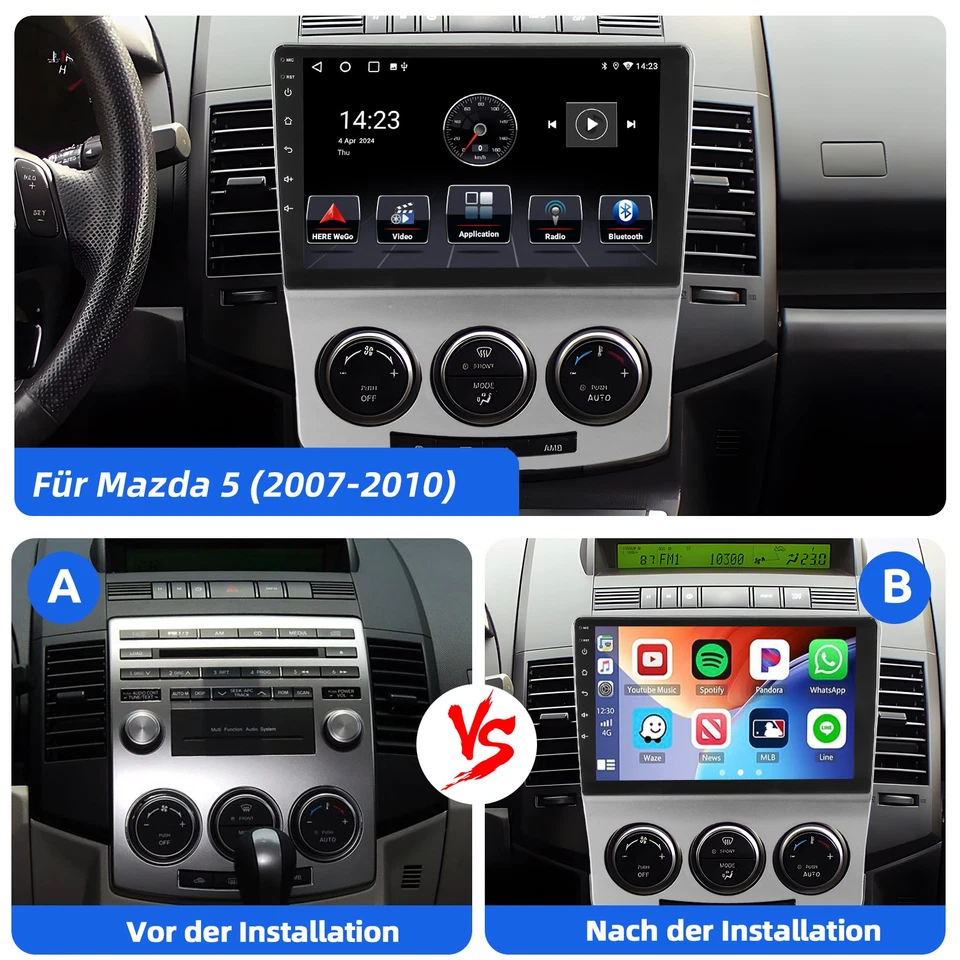 Für Mazda 5 CR19 2005-2010 Carplay Android 15 Autoradio BT GPS Navi DAB+ 4+64GB - Bild 4 von 4