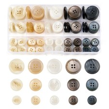 105Pcs Mixed Sewing Buttons,5 Color 4-Hole Craft Buttons,3 Size 15mm, 20mm, ...