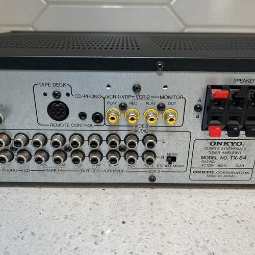 Amplificador Sintonizador Estéreo Sintetizado Cuarzo Onkyo TX-84 Hecho en Japón - Funciona Bien - Imagen 10 de 12