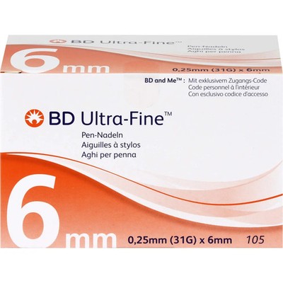 BD ULTRA-FINE Pen-Nadeln 6 mm 31 G 0,25 mm 105 St PZN14046750