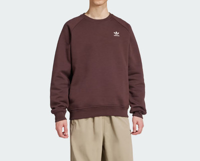 adidas Originals Trefoil Essentials Crew Sweatshirt IY4933   Shadow Brown